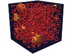 Teilchenbasierte Visualisierung von Argonmolekülen.